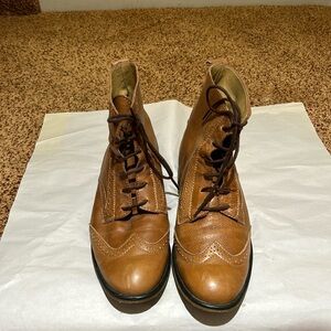 Brown tie up boots